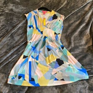 Flirty geometric pastel sleeveless dress